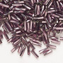 Bugle bead, Preciosa Ornela, Czech glass, transparent silver-lined amethyst, 1/4 inch twisted. Sold per 50-gram pkg.