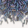 Bugle bead, Preciosa Ornela, Czech glass, translucent rainbow grey, 1/4 inch. Sold per 50-gram pkg.