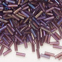 Bugle bead, Preciosa Ornela, Czech glass, translucent rainbow amethyst, 1/4 inch. Sold per 50-gram pkg.