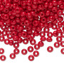 Seed bead, Preciosa Ornela, Czech glass, opaque ruby red, #6 rocaille. Sold per 50-gram pkg.