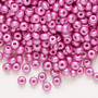 Seed bead, Preciosa Ornela, Czech glass, opaque chalkwhite PermaLux dyed lavender, #6 rocaille. Sold per 50-gram pkg.