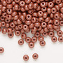 Seed bead, Preciosa Ornela, Czech glass, opaque chalkwhite PermaLux dyed brown, #6 rocaille. Sold per 50-gram pkg.