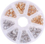 Alloy Charms, with Cubic Zirconia, Mixed Shapes, Mixed Colour, 13x8.4x1.75cm. 120pcs/box