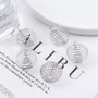 200pk - Carbon Steel Spiral Bead Cage Pendants, Hollow Spring Ball Charms, Platinum, 15x14mm