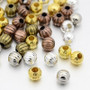 Iron Corrugated Beads, Round, Mixed Colour, 8mm, Hole: 3mm, about 354pcs/200g