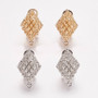10 pairs - Alloy Stud Earring Findings, with Loop, Rhombus, Mixed Colour, 25.5x16mm, Hole: 1mm, Pin: 0.7mm