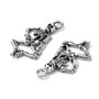Skeleton Pendants, Antique Silver Colour, about 26mm long, 13.5mm wide, 3.5mm thick, hole: 2mm - 6 pack