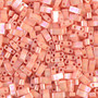 LAST STOCK: Seed bead, TILA®, glass, pkg/10g, 5x2.3mm half tila rectangle, Semi Matte Op Salmon (HTL-596)
