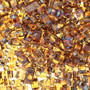 LAST STOCK: Seed bead, TILA®, glass, pkg/10g, 5x2.3mm half tila rectangle, Picasso Tr Dk Amber (HTL-4502)