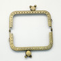 LAST STOCK: 1 x Purse Frame Rectangle 95mm x 61mm x 8mm Antique Bronze