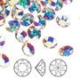 LAST STOCK: Chaton 5pk crystal AB foil back, Crystal Passions® 8.16-8.41mm round SS39 1088
