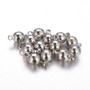 LAST STOCK: 100 Sets - Brass Magnetic Clasps, Nickel Free, Round, Platinum, 11.5x6mm, Hole: 1.2mm