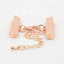 LAST STOCK: 12 pack x Ribbon Ends with Lobster Claw Clasps and Chain, Copper, 7x20mm ends