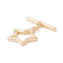 LAST STOCK: 1 set - Brass Toggle Clasps, Star, Light Gold, 24mm, Star: 17.5x15x2mm, 7.5x8.5mm inner diameter, Bar: 5x20x2mm