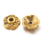 LAST STOCK: 120 pack - Tibetan Style Bead Caps, Antique Golden, Lead Free and Cadmium Free and Nickel Free, Flower, Size: about 9mm in diameter, 3mm thick, hole: 1mm LAST STOCK: 120 pack - Tibetan Style Bead Caps, Antique Golden, Lead Free and Cadmium Free and Nickel Free, Flower, Size: about 9mm in diameter, 3mm thick, hole: 1mm