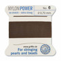 LAST STOCK: Griffin Nylon Bead Cord - Brown - Size 6 90.7mm) - 2metres