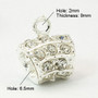 LAST STOCK: 2pk - Lead Free Silver Tone Alloy Grade A Rhinestone Hangers, Bail Beads, 16x13mm, Hole: 2mm LAST STOCK: 2pk - Lead Free Silver Tone Alloy Grade A Rhinestone Hangers, Bail Beads, 16x13mm, Hole: 2mm