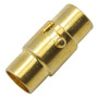 4 x Locking Magnetic Clasps - Gold 7mm*15mm with glue in ends 5mm ID