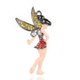 Tibetan Style Enamel Pendant, Rhinestone, Fairy, Multi Colour, Silver, 71x40x4.5mm