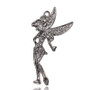Tibetan Style Enamel Pendant, Rhinestone, Fairy, Multi Colour, Silver, 71x40x4.5mm