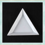 Sorting tray, plastic, white and black, 3x3x3-inch triangle. Sold per 6-piece set.