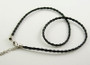 10 x Imitation Leather cord Necklaces Black (3mm thick, 17" long) Platinum ends