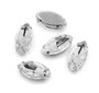 Faceted Acrylic Flat Back Rhinestone with Brass Cabochon Setting 9x18x6mm - 20pk