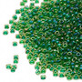 LAST STOCK: 15-331 - 15/0 - Miyuki - Transparent Yellow Colour-Lined Green - 8.2gms Vial Glass Round Seed Beads