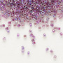 DB0056 - 11/0 - Miyuki Delica - Translucent Raspberry-lined Rainbow Crystal Clear - 7.5gms - Cylinder Seed Beads