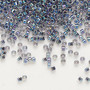 DB0086 - 11/0 - Miyuki Delica - Translucent Noir-lined Rainbow Crystal Clear - 7.5gms - Cylinder Seed Beads