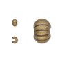 Crimp cover, antique gold-plated brass, 4mm corrugated round. Sold per pkg of 100.