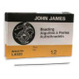 John James English beading needles 25 pack, size 12 ( 51mm length x 0.36mm diameter )