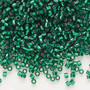 DB0605 - 11/0 - Miyuki Delica - Transparent Silver Lined Emerald Green - 7.5gms - Cylinder Seed Beads