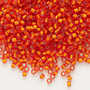 DB0682 - 11/0 - Miyuki Delica - Transparent Silver Lined Frosted Orange - 7.5gms - Cylinder Seed Beads