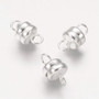 Magnetic Clasp - Small Column 10mm x 6mm with loops Silver - 6 pack