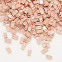 HTL596 - Miyuki - Opaque Ceylon Rainbow Light Peach - 5mm x 2.3mm - 10gms (approx 250 beads) - Half Tila Beads (two-hole)