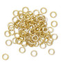 Jump ring, anodized aluminum, Matte Gold, 4.5mm round, 2.9mm inside diameter, 20 gauge. Sold per pkg of 100.