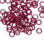 Jump ring, anodized tempered aluminum, Red, 6mm round, 4.2mm inside diameter, 18 gauge. Sold per pkg of 100.