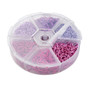 LAST STOCK: 1 x box Aluminum Wire Open Jump Rings 6mm x 0.8mm; about 1080pcs Pink Purple Mix