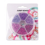 1 x box Aluminum Wire Open Jump Rings 6mm x 0.8mm; about 1080pcs Pink Purple Mix