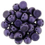 Czechmates Cabochon 7mm (2 hole) Met Suede Purple - 10gm bag (approx 25)