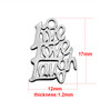 304 Stainless Steel Pendant, Word:Live Love Laugh, 17x12x1mm, Hole: 1.5mm