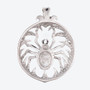 304 Stainless Steel Pendant, with Glass, Spider, CoconutBrown, 57x44x14mm, Hole: 4x6mm