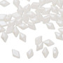 Bead, White Airy Pearl, DiamonDuo™, 10gm bag, 8x5mm faceted -(2) 0.7-0.8mm holes