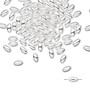 Bead, silver-plated brass, 4.5x2.5mm oval. Sold per pkg of 100.