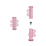 Clasp, 2-strand slide lock, electro-coated brass, pink, 16.5x6mm tube. Sold per pkg of 2.