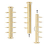 Clasp, 5-strand slide lock, gold-plated brass, 31x6mm round tube. Sold per pkg of 4.