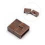 Rectangle Zinc Alloy Magnetic Clasp, Ant Bronze, 18x16x6mm, Hole: 3x13mm - 2 pk