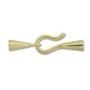 Hook N Eye clasp With 3.2mm Id cord ends Gold Plate 6 sets