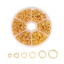 1 Box Split Rings - 4mm/5mm/6mm/7mm/8mm/10mm - Gold (110gm box)